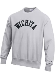 Champion Wichita Mens Grey Wordmark Long Sleeve Crew Sweatshirt