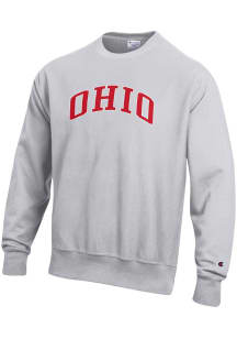 Champion Ohio Mens Ash Wordmark Long Sleeve Crew Sweatshirt