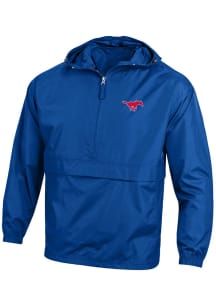 Champion SMU Mustangs Mens Royal Blue Packable Logo Light Weight Jacket
