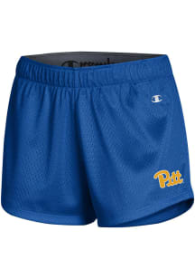 Champion Pitt Panthers Womens Blue Mesh Wordmark Shorts
