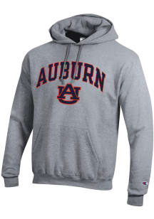 Champion Auburn Tigers Mens Grey Powerblend Arch Mascot Long Sleeve Hoodie
