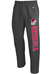 Champion Georgia Bulldogs Mens Charcoal Powerblend Open Bottom Sweatpants