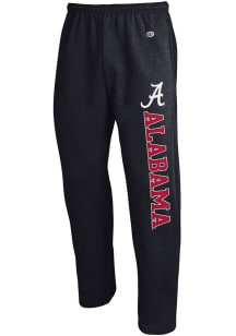 Champion Alabama Crimson Tide Mens Black Powerblend Open Bottom Sweatpants