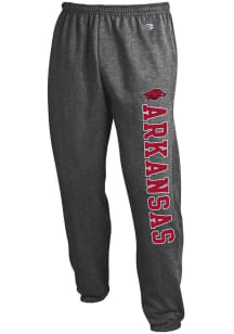 Champion Arkansas Razorbacks Mens Charcoal Powerblend Closed Bottom Sweatpants