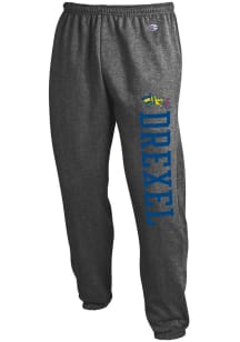 Champion Drexel Dragons Mens Charcoal Powerblend Closed Bottom Sweatpants