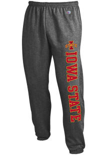 Champion Iowa State Cyclones Mens Charcoal Powerblend Closed Bottom Sweatpants