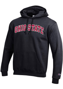 Champion Ohio State Buckeyes Mens Black Powerblend Design Long Sleeve Hoodie