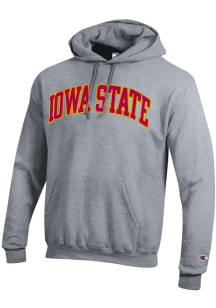 Champion Iowa State Cyclones Mens Grey Powerblend Twill Long Sleeve Hoodie