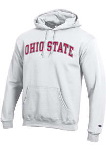 Champion Ohio State Buckeyes Mens White Powerblend Long Sleeve Hoodie