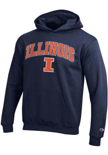 Champion Illinois Fighting Illini Youth Navy Blue Arch Mascot Long Sleeve Hoodie
