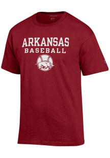 Champion Arkansas Razorbacks Cardinal Baseball Version Short Sleeve T Shirt