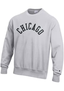 Champion Chicago Mens Grey Arched Long Sleeve Crew Sweatshirt