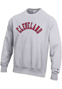Champion Cleveland Mens Grey Arched Long Sleeve Crew Sweatshirt