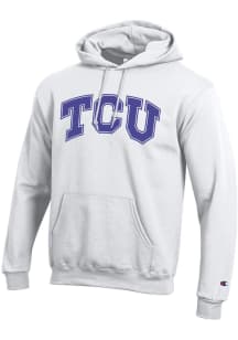 Champion TCU Horned Frogs Mens White Wordmark Long Sleeve Hoodie