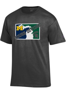 Champion Michigan State Spartans Charcoal House Divided Short Sleeve T Shirt