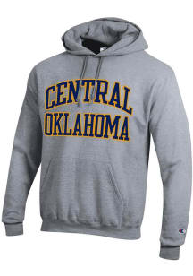 Champion Central Oklahoma Bronchos Mens Grey Twill Powerblend Long Sleeve Hoodie