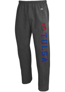 Champion Tulsa Golden Hurricane Mens Charcoal Open Bottom Sweatpants
