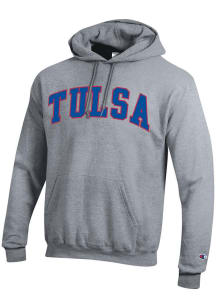 Champion Tulsa Golden Hurricane Mens Grey Twill Powerblend Long Sleeve Hoodie