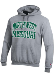 Champion Northwest Missouri State Bearcats Mens Grey Arch Twill Long Sleeve Hoodie