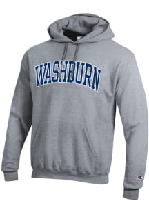Champion Washburn Ichabods Mens Grey Arch Twill Long Sleeve Hoodie