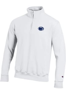 Champion Penn State Nittany Lions Mens White Fleece Long Sleeve Qtr Zip Pullover
