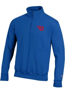 Champion Dayton Flyers Mens Blue Fleece Long Sleeve Qtr Zip Pullover