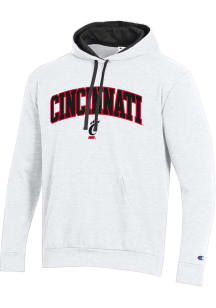 Champion Cincinnati Bearcats Mens White Stadium Fleece Long Sleeve Hoodie