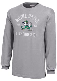 Champion Notre Dame Fighting Irish Youth Grey NO 1 Long Sleeve T-Shirt
