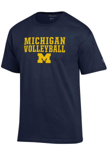 Champion Michigan Wolverines Blue VOLLEYBALL Short Sleeve T Shirt