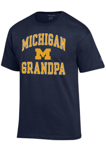Champion Michigan Wolverines Blue ARCH LOGO GRANDPA Short Sleeve T Shirt