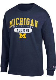 Champion Michigan Wolverines Blue ALUMNI PILL Long Sleeve T Shirt