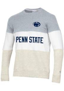 Champion Penn State Nittany Lions Mens Grey Blocked Long Sleeve Crew Sweatshirt