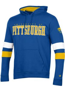 Champion Pitt Panthers Mens Blue Blocked Sleeve Long Sleeve Hoodie