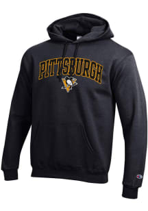 Champion Pittsburgh Penguins Mens Black Powerblend Wordmark Long Sleeve Hoodie