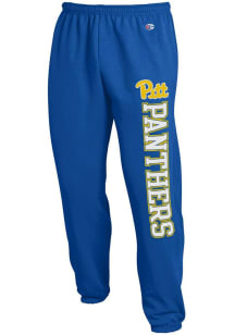 Champion Pitt Panthers Mens Blue Powerblend Closed Bottom Sweatpants