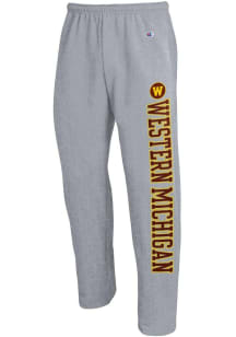 Champion Western Michigan Broncos Mens Grey Open Bottom Letter Sweatpants