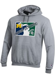 Champion Mens Grey House Divided Long Sleeve Hoodie