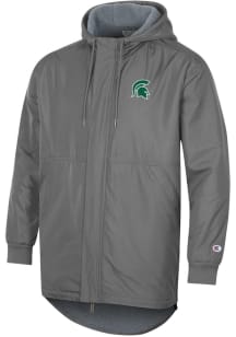 Mens Michigan State Spartans Champion Mens Stadium Sherpa Heavyweight Jacket - Charcoal