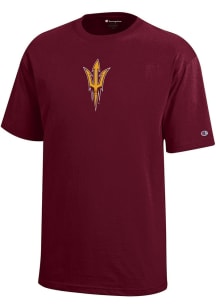 Champion Arizona State Sun Devils Youth Maroon Primary Logo Short Sleeve T-Shirt