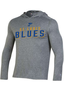 Champion St Louis Blues Mens Grey HEATHERED IMPACT Long Sleeve Lightweight Hoodie
