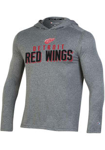 Champion Detroit Red Wings Mens Grey HEATHERED IMPACT Long Sleeve Lightweight Hoodie