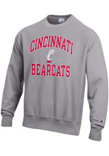 Champion Cincinnati Bearcats Mens Grey Number One Graphic Long Sleeve Crew Sweatshirt