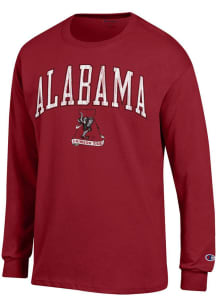 Champion Alabama Crimson Tide Crimson Wordmark Arch Mascot Long Sleeve T Shirt