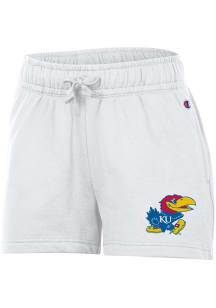 Champion Kansas Jayhawks Womens White Powerblend Shorts