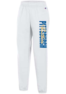 Champion Pitt Panthers Womens Powerblend White Sweatpants