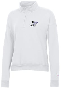 Champion K-State Wildcats Womens White Powerblend Qtr Zip