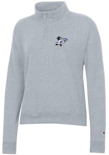 Champion K-State Wildcats Womens Grey Powerblend Qtr Zip