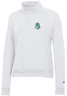 Champion Michigan State Spartans Womens White Powerblend Qtr Zip