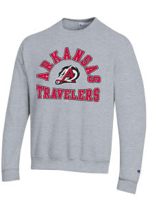 Champion Arkansas Travelers Mens Grey Powerblend Long Sleeve Crew Sweatshirt