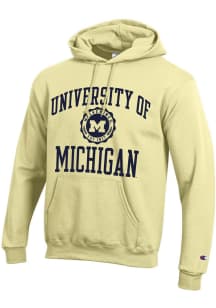Champion Michigan Wolverines Mens Yellow No 1 Graphic Long Sleeve Hoodie